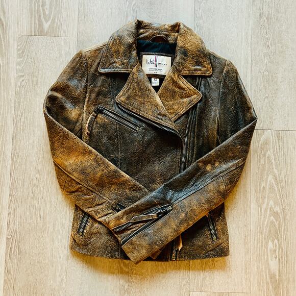Vintage Wilson’s Distressed Brown Leather Jacket Size XS - Picture 4 of 10